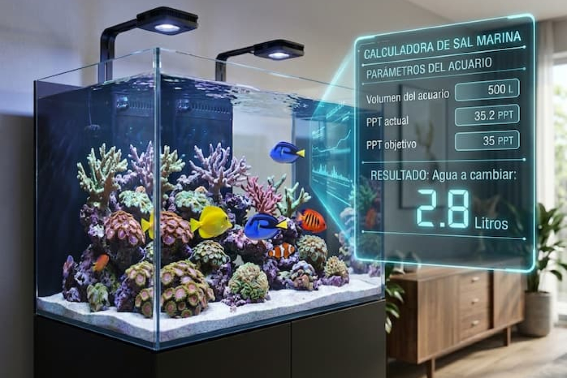 ¿Cuánta agua cambio para bajar la salinidad?